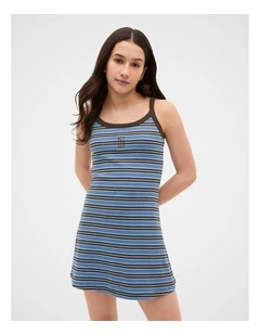 Stripe Logo Rib Dress