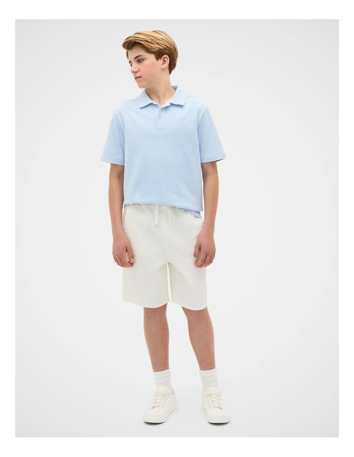 Knit Texture Trophy Polo Tee in Sky image 1