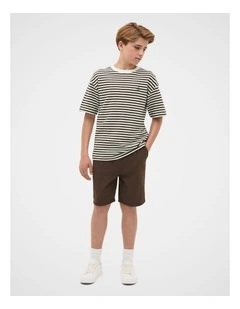 Knit Texture Tee in Chocolate