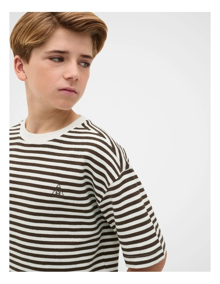 Knit Texture Tee in Chocolate image 2