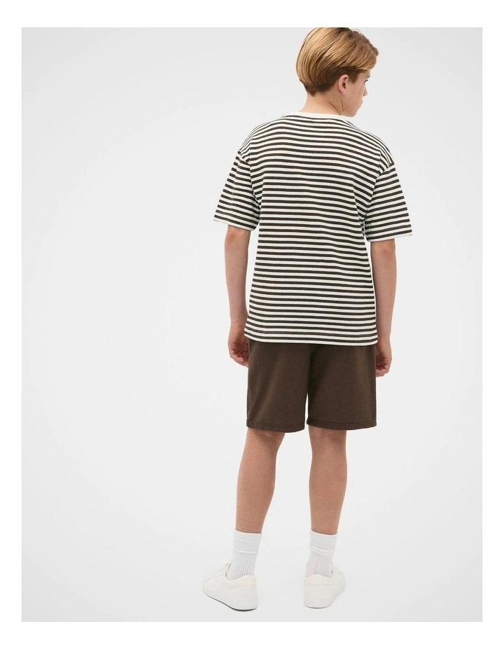Knit Texture Tee in Chocolate image 4