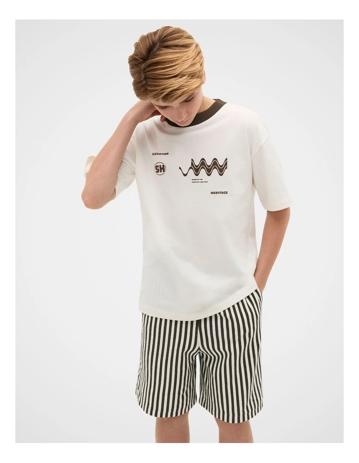 Contrast Bind Tee in Vintage Cream image 2