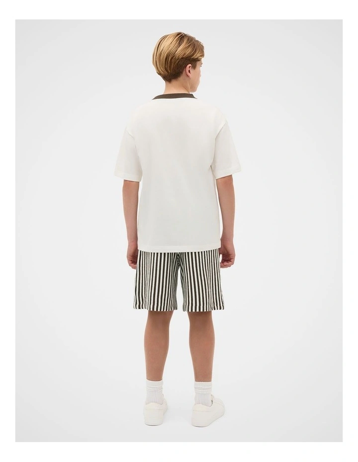 Contrast Bind Tee in Vintage Cream image 4
