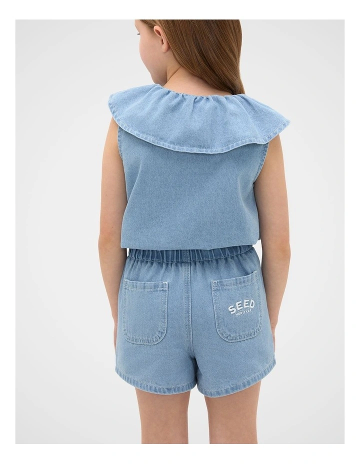 Denim Short in Light Wash image 2