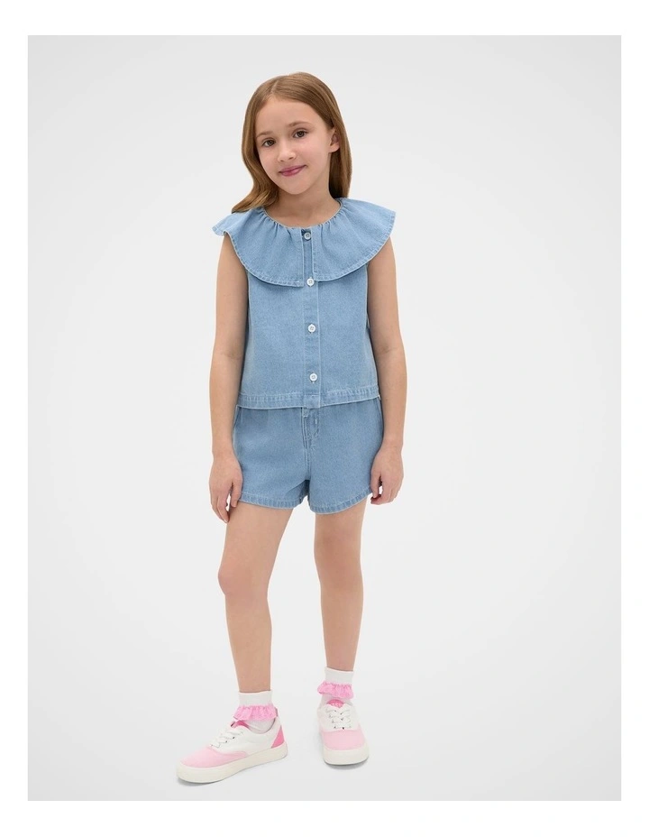 Denim Short in Light Wash image 3