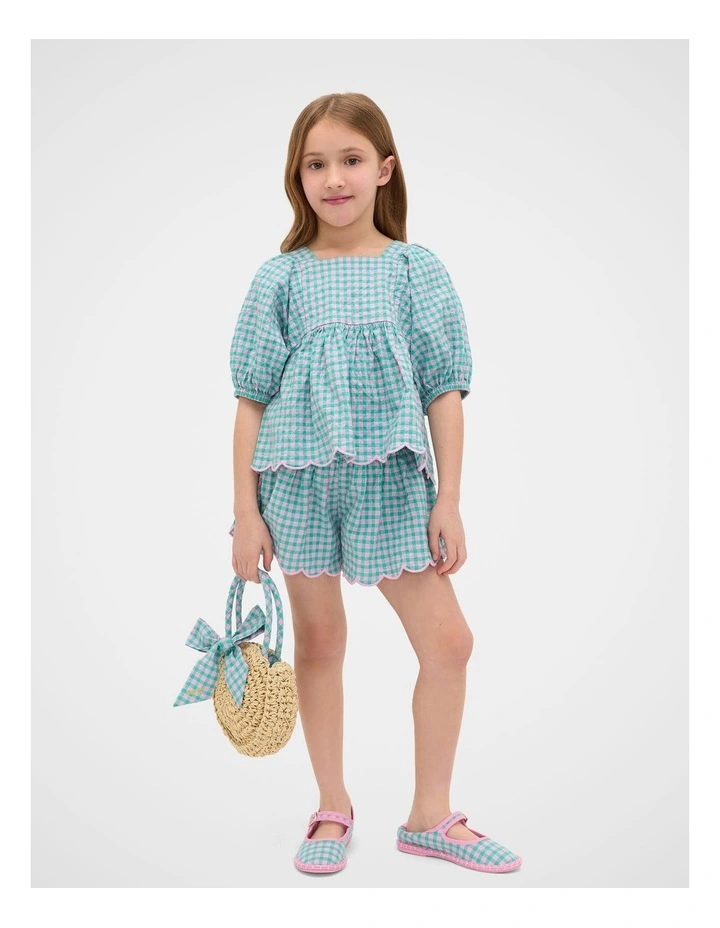 Gingham Short in Mint image 1