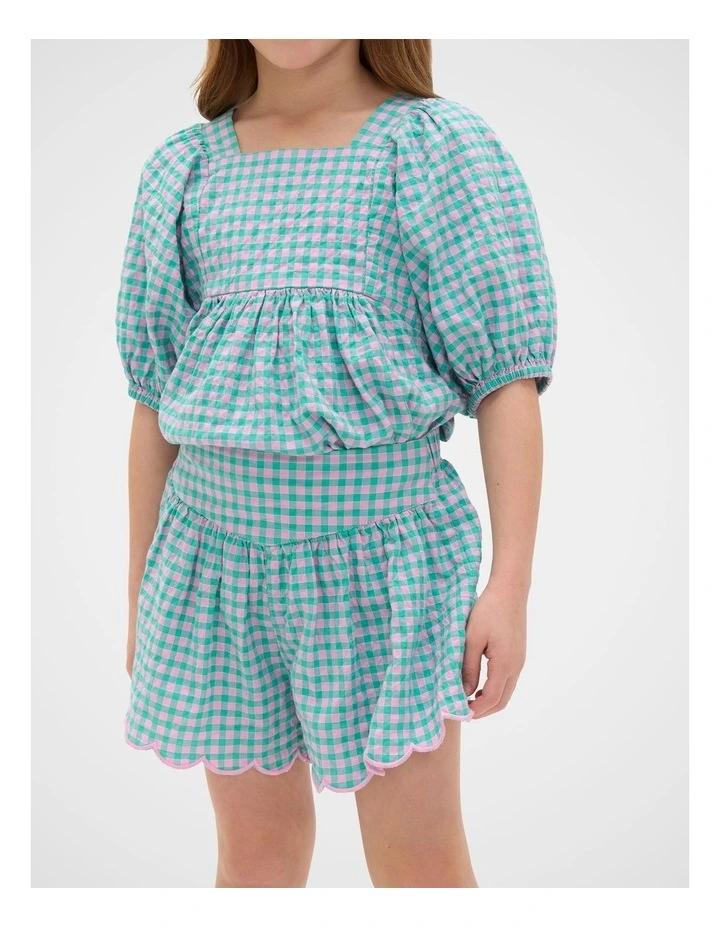 Gingham Short in Mint image 2