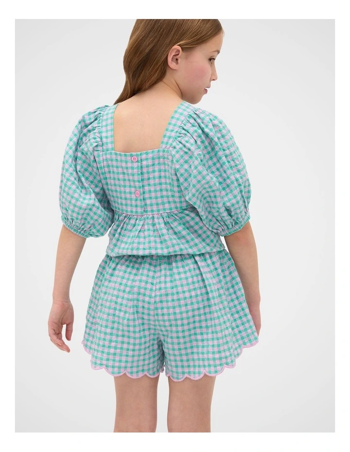 Gingham Short in Mint image 3