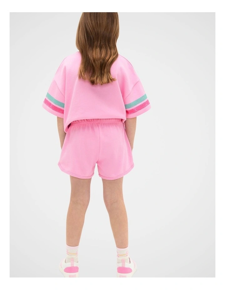 Striped Runner Short in Candy Pink image 3