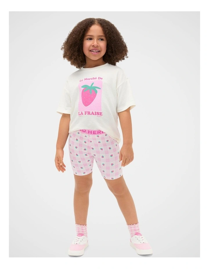 Strawberry Bike Short in Classic Cream image 3