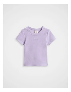 Core Logo Rib Tee in Lilac