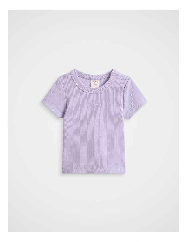 Core Logo Rib Tee in Lilac image 1