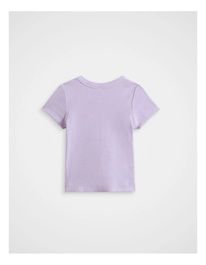 Core Logo Rib Tee in Lilac image 2
