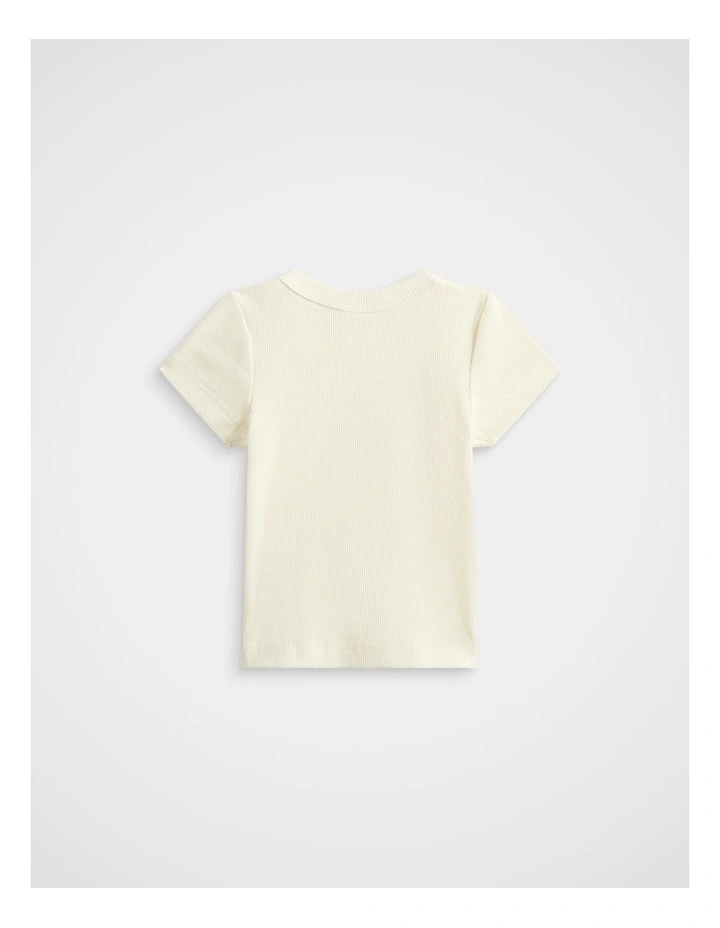 Core Logo Rib Tee in Classic Cream image 2