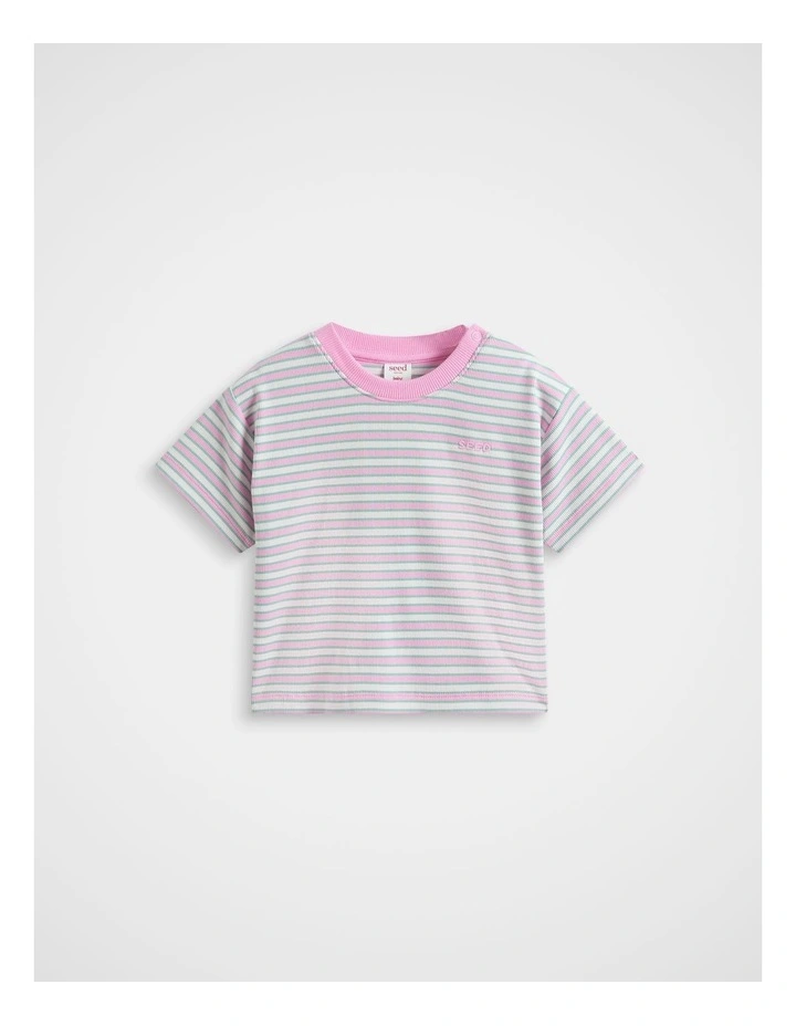 Stripe Relaxed Tee in Multi image 1