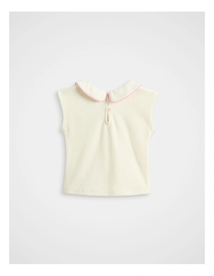 Strawberry Collar Tee in Classic Cream image 2
