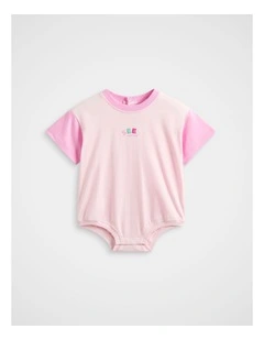 Colour Block Logo Romper