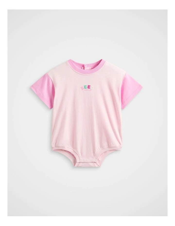Colour Block Logo Romper image 1