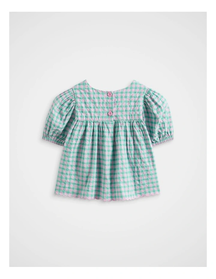 Gingham Top in Mint image 2