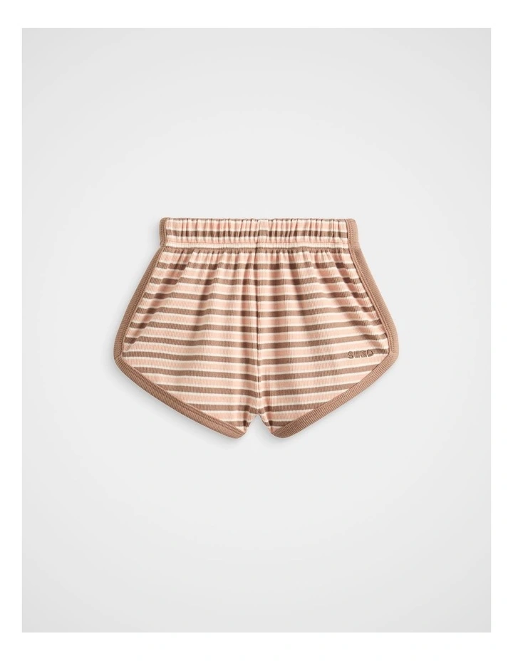 Sporty Rib Short in Walnut Stripe image 1