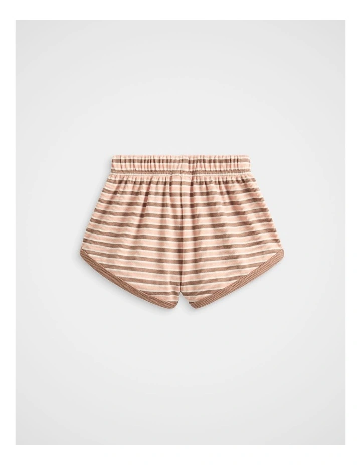 Sporty Rib Short in Walnut Stripe image 2