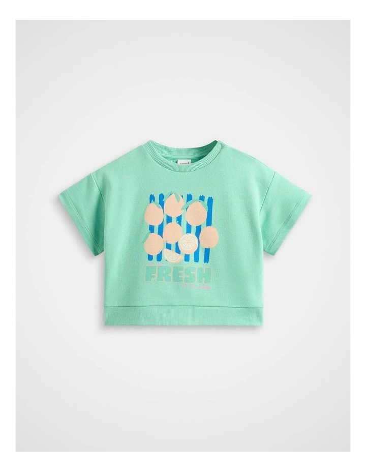 Graphic Track Tee in Washed Mint image 1