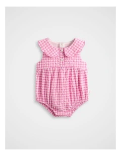 Gingham Scallop Romper