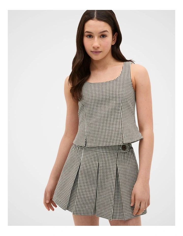 Gingham Top in Chocolate image 1