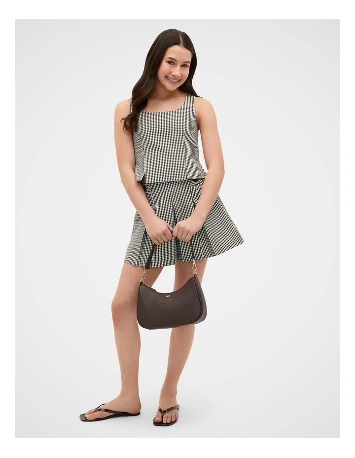 Gingham Top in Chocolate image 2