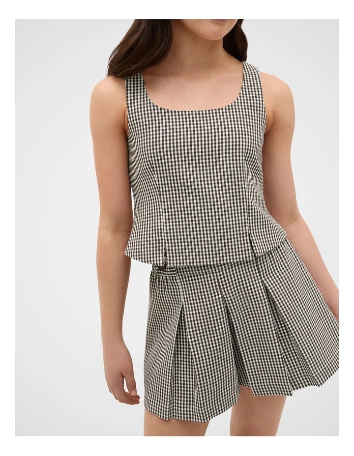 Gingham Top in Chocolate image 3