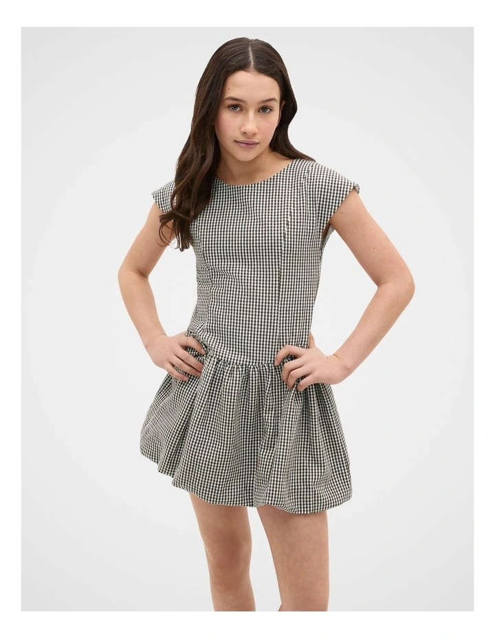 Bubble Hem Dress in Chocolate image 1