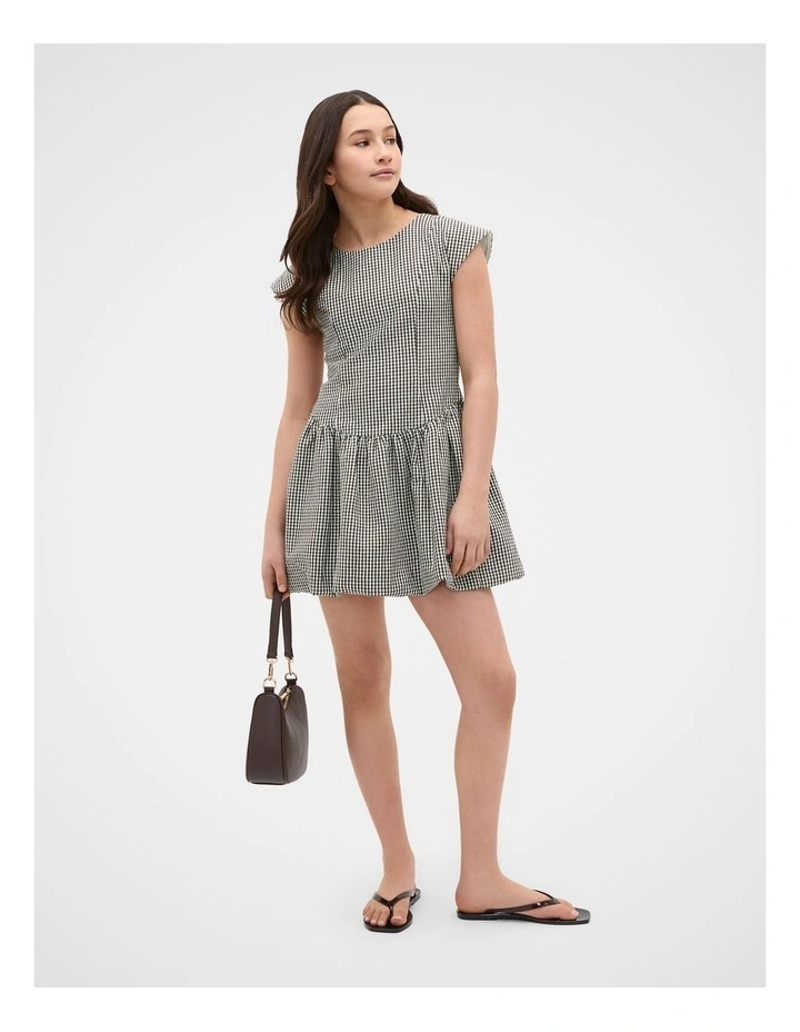 Bubble Hem Dress in Chocolate image 2