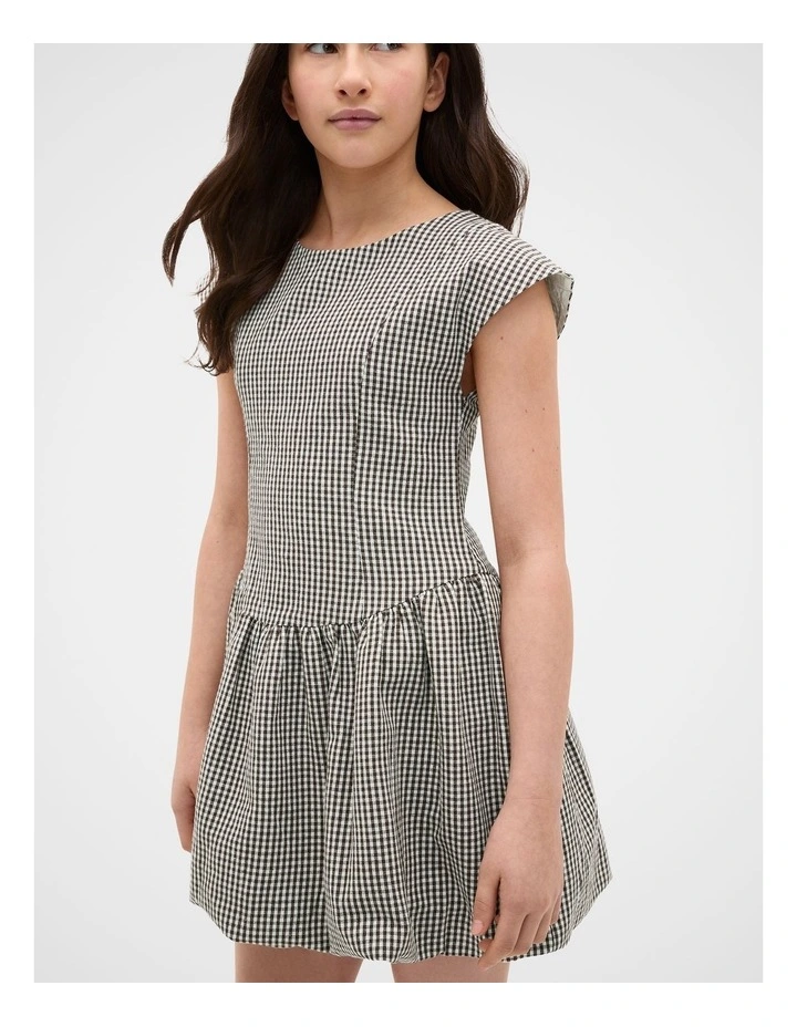 Bubble Hem Dress in Chocolate image 3