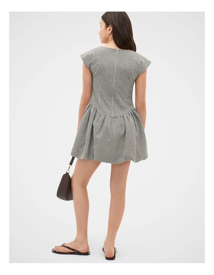 Bubble Hem Dress in Chocolate image 4