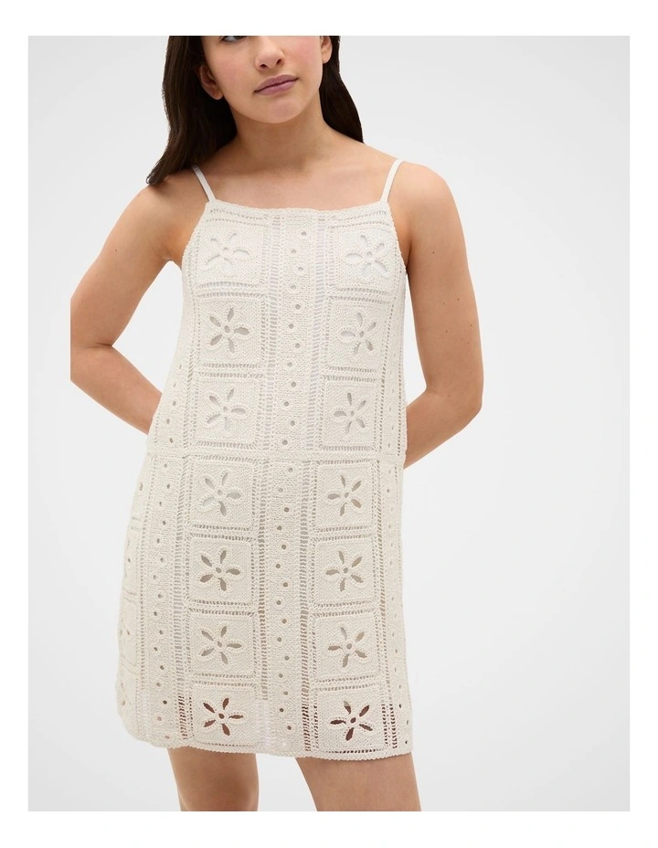 Crochet Dress in Classic Cream image 3