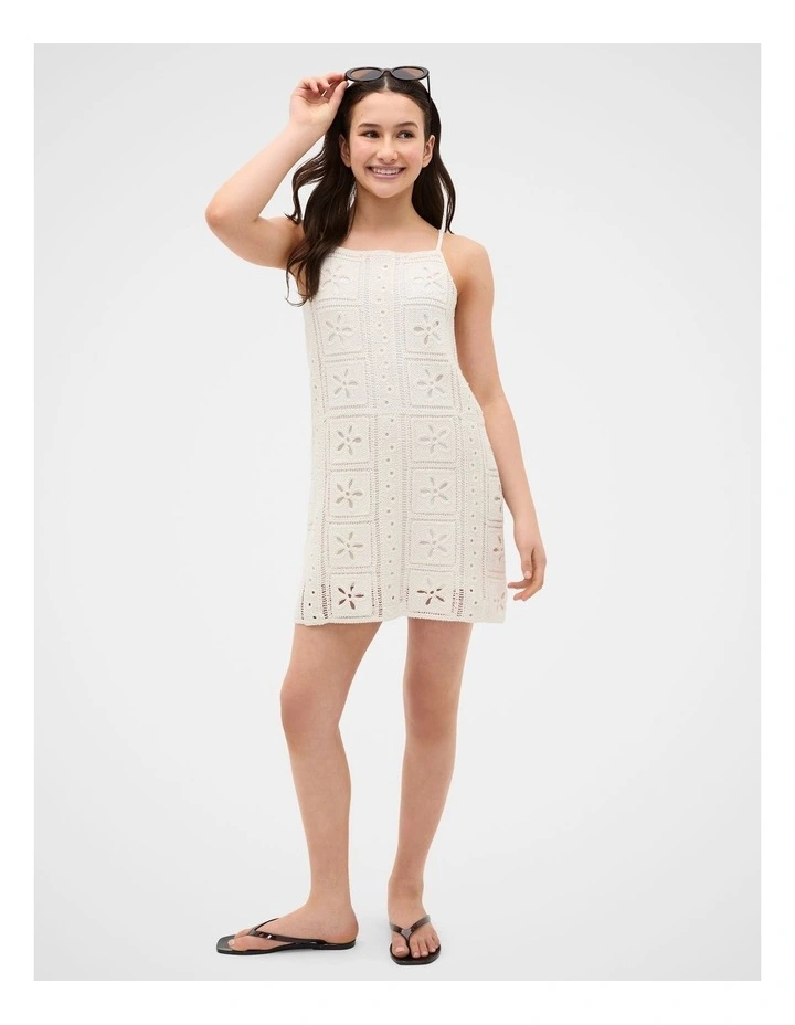 Crochet Dress in Classic Cream image 4