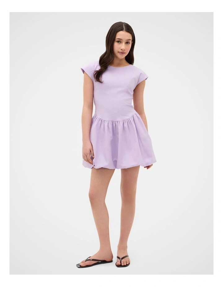 Bubble Hem Dress in Pale Lavender image 1