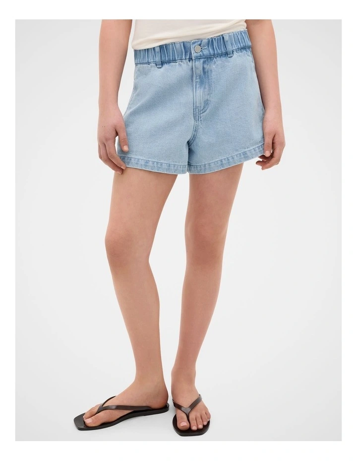 High Waisted Denim Short in Powder Blue Wash image 2