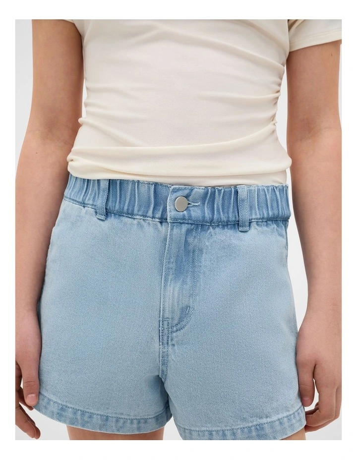 High Waisted Denim Short in Powder Blue Wash image 3