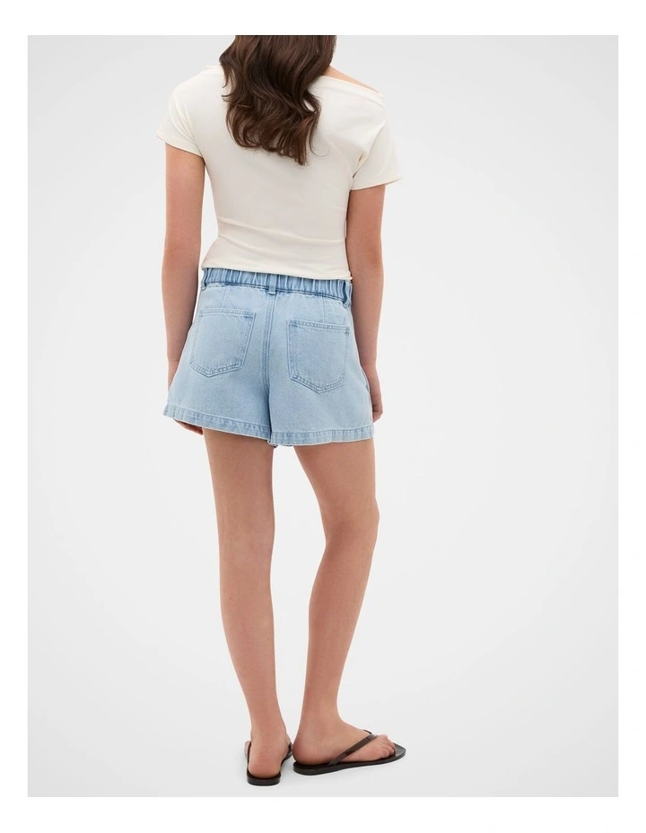 High Waisted Denim Short in Powder Blue Wash image 4