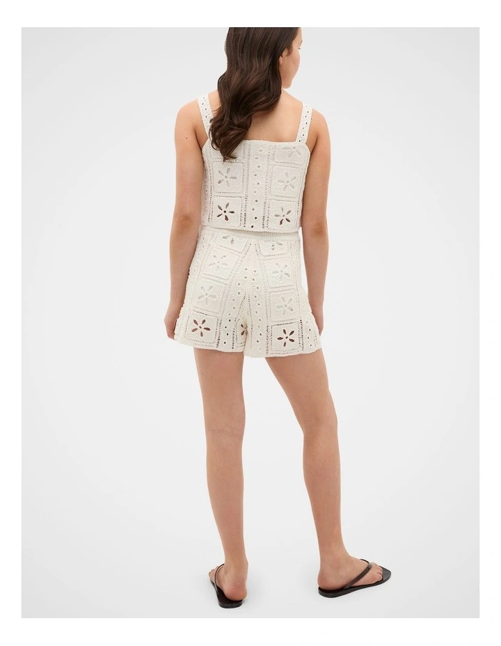 Crochet Short in Classic Cream image 3