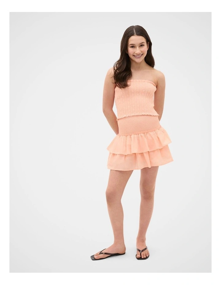 Shirred Top in Peach image 1