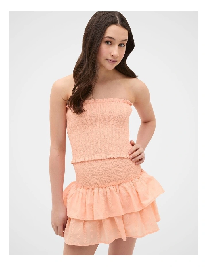Shirred Top in Peach image 3