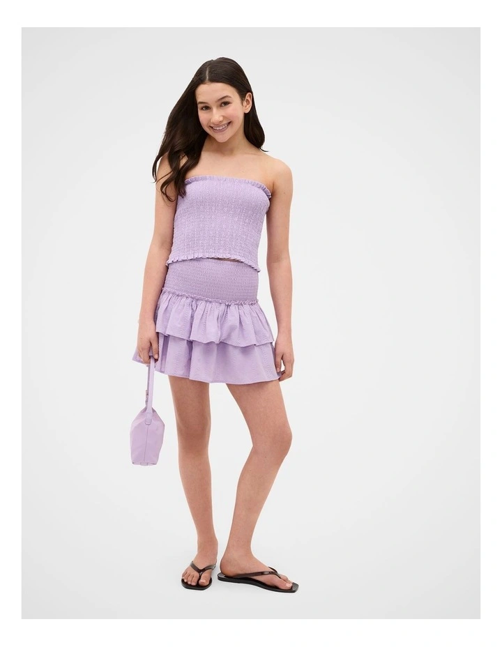 Shirred Top in Pale Lavender image 2
