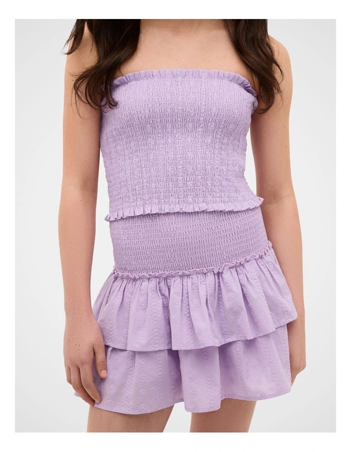 Shirred Top in Pale Lavender image 3