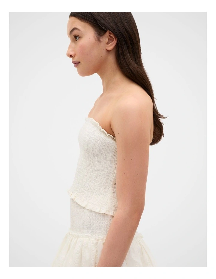 Shirred Top in Classic Cream image 1