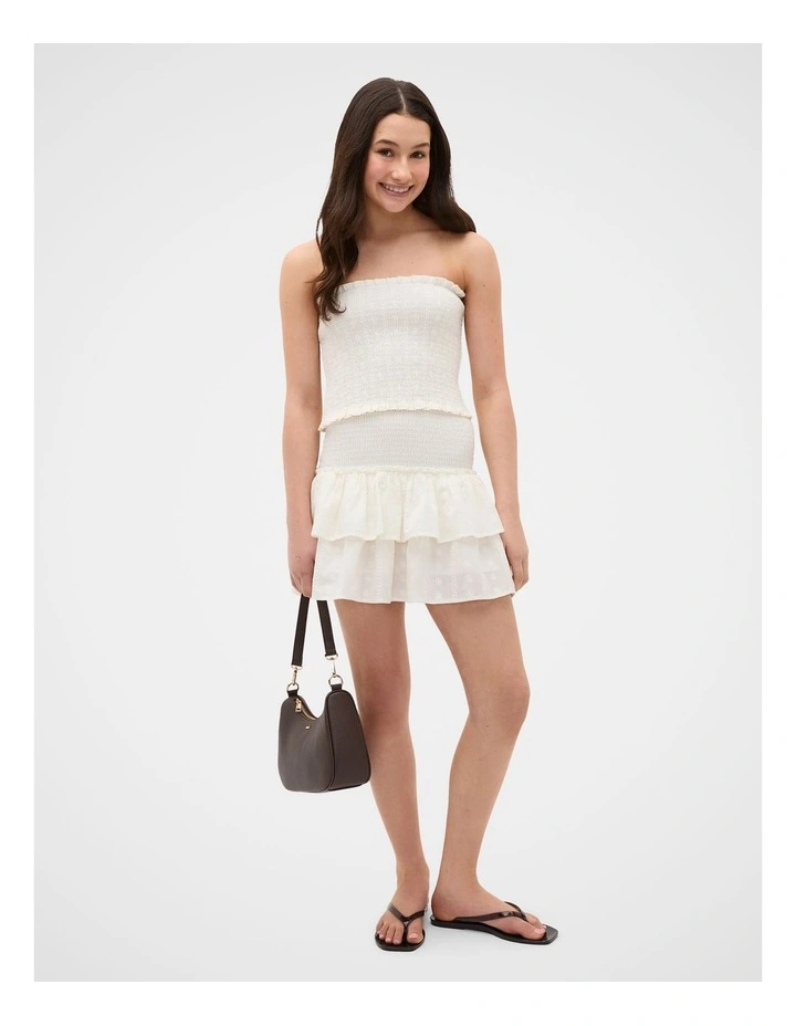 Shirred Top in Classic Cream image 2