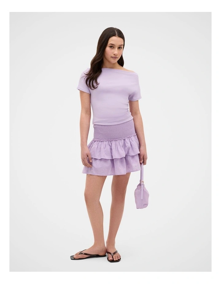 Off Shoulder Tee in Pale Lavender image 2