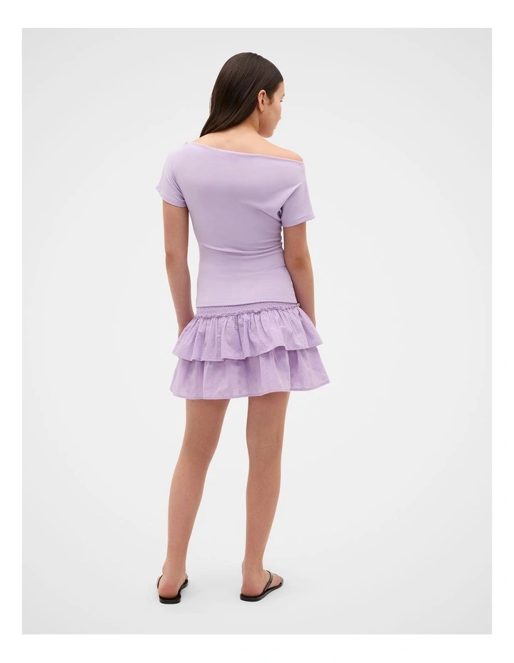 Off Shoulder Tee in Pale Lavender image 4