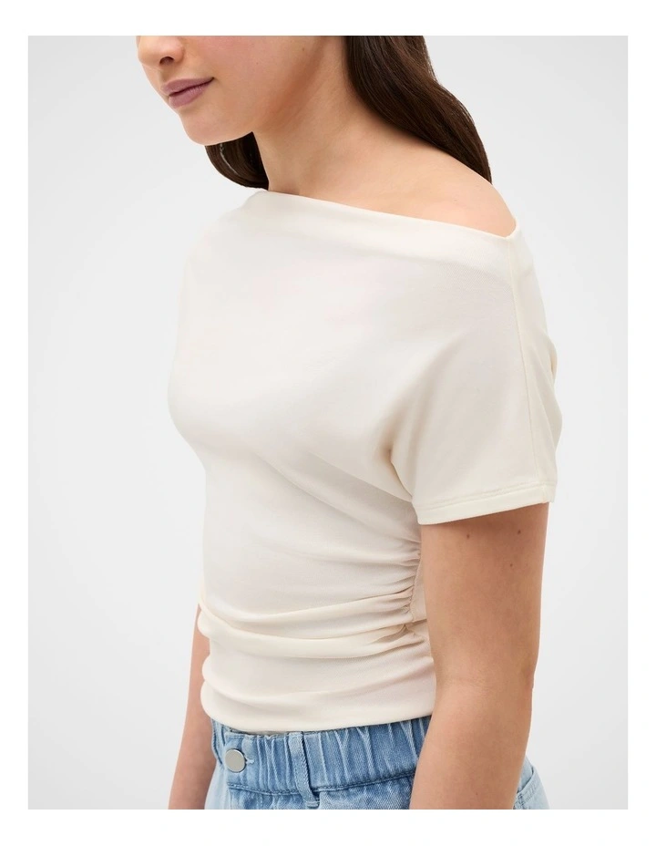 Off Shoulder Tee in Classic Cream image 2